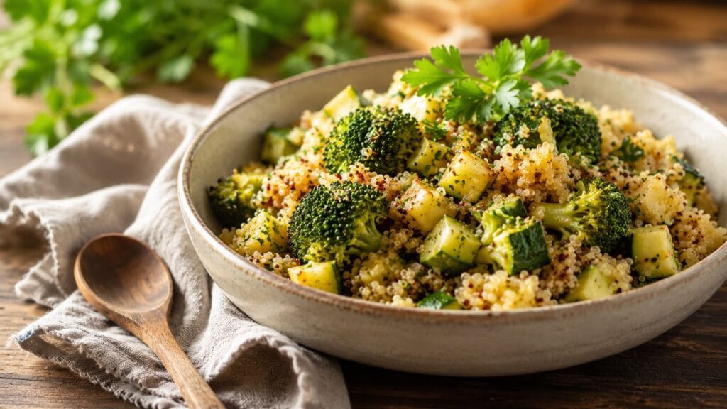 15-Minuten-One-Pot-Quinoa mit Brokkoli und Zucchini